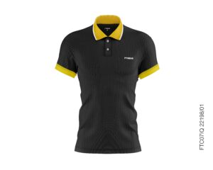 custom polo t-shirt sample ftwear black-yellow